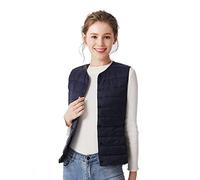 Clementie Damen Daunenweste Jacke, Weste Damen Daunenweste Leicht Steppweste ohne Kragen, Perfekt für Winter (XL,Blau 02)