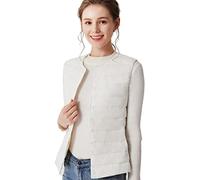 Clementie Damen Daunenweste Jacke, Weste Damen Daunenweste Leicht Steppweste ohne Kragen, Perfekt für Winter (S,Weiß)