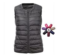 Clementie Daunenweste Damen(Plus 6XL), Weste Damen Daunenweste Leicht Steppweste ohne Kragen, Perfekt für Winter (4XL,Schwarz)