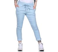 CLEO STYLE Damen Jogginghose im Vintage Look Sweatpants für Freizeit Sport und Fitness 88 (Hellblau)