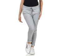 CLEO STYLE Damen Jogginghose im Vintage Look Sweatpants für Freizeit Sport und Fitness 88 (Hellgrau)