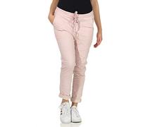CLEO STYLE Damen Jogginghose im Vintage Look Sweatpants für Freizeit Sport und Fitness 88 (Rosa)