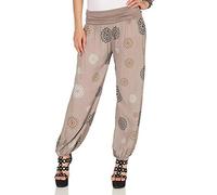 CLEO STYLE Damen Sommerhose leichte Stoffhose Pluderhose Aladinhose Bequeme Freizeithose Pumphose 85