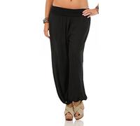 Cleostyle Collection Damen Sommerhosen Uni Farben Pumphose Haremshose Aladinhose Pluderhose CL 2403 (One Size (34-42), Black)