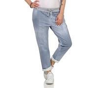 CLEOSTYLE Damen Jogginhose im Boyfriend-Style Sweatpants für Freizeit Sport und Fitness 29 (42-46, Hellblau/Uni)