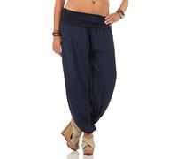 CLEOSTYLE Weite Damen Sommerhose Pumphose Haremshose Aladinhose Puderhose aus der aktuellen Kollektion 2020 CL 2403 (One Size (34-42), Navy)