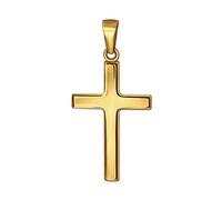 CLEVER SCHMUCK Goldener Kinder Kreuz Anhänger 18 mm schlicht glänzend 333 Gold 8 Karat für Junge Mädchen Jugendliche im Schmucketui
