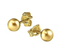 CLEVER SCHMUCK Kugel Ohrstecker Ø 3 mms rund - sehr klein - schlicht - glänzend 333 Gold 8 Karat im Schmucketui creme