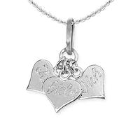 CLEVER SCHMUCK Set Damen Halskette Anhänger Mini Herz 3-teilig ca. 7 x 6 mm mit Gravur Ich Liebe Dich glänzend & Kette Anker 42 cm Sterling Silber 925 im Liebe-Etui rot