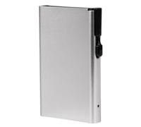 ClickSafe 952000 Tresor Big, Kartenhalter aus Aluminium, Cardholder bietet Platz für bis zu 8 Karten, Slim Wallet, Click-Mechanismus, Kartenetui mit RFID Schutz, ca. 9,7 x 6,4 x 1,3 cm, Silber