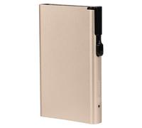 ClickSafe 953000 Tresor Big, Kartenhalter aus Aluminium, Cardholder bietet Platz für bis zu 8 Karten, Slim Wallet, Click-Mechanismus, Kartenetui mit RFID Schutz, ca. 9,7 x 6,4 x 1,3 cm, Champagner