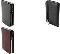 CLICKSAFE Geldbörse SLIM mit Kartenetui, Nappaleder, schwarz Kartenetui "Kartentresor" mit Clickbutton & RFID Schutz, - 1 Stück (985201)