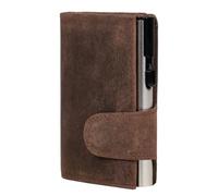 Alassio Kreditkartenetui ClickSafe® (962305) Leder 6,5 cm RFID mit Münzfach Braun Silber