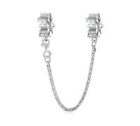 Clip Sicherheitskette für Pandora Armband Sterling Silber Valentinstag Halloween Weihnachten Charm Liebe Kreuz Blume Sicherheitskette für Frauen, Kristall