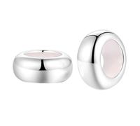 Clip-Stopper-Charms, 925er-Sterlingsilber, Rondelle, Abstandshalter für Pandora-Charm-Armbänder, Eine Größe, Sterling-Silber, Zirkon