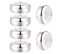 Clip-Stopper-Charms, 925er-Sterlingsilber, Rondelle, Abstandshalter für Pandora-Charm-Armbänder, one size, Sterling-Silber, Zirkon