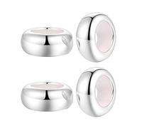 Clip Stopper Charms Sterling Silver Rondelle Spacer Bead for Pandora Charm Bracelets, Einheitsgröße, Sterling-Silber, Zirkon