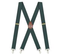 Clip Yeah Hosenträger Herren Breit 3.5cm Hosenträger Extra Stark Elastisch Einstellbar mit 4 Drehbaren Karabinerhaken für Skihose Arbeitshosen Motorradhose Jeans X-förmige Dunkelgrün