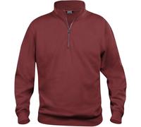 CliQue Unisex Erwachsene Basic Half Zip Sweatshirt, bordeaux, XXXL