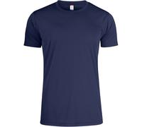 CLIQUE - T-Shirt für Herren, Basic Active-T, Mikrofaser, Schweißband, Seitennähte, Slim-Fit, blau, X-Small