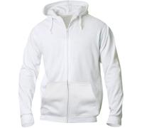 CliQue Herren Basic Full Zip Hoody Kapuzenpullover, Blickdicht, weiß, 3XL