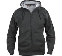 Clique Herren Basic Full-Zip Kapuzenpullover blickdicht Anthrazit Melange XXL