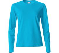 Clique - T-Shirt mit langen Ärmeln und Rundhalsausschnitt für Damen Basic-T L/S Damen aus Jersey, Slim-Fit, in verschiedenen Größen und Farben, türkis, X-Small