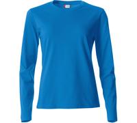 CLIQUE - T-Shirt Langarm T-Shirt Damen Basic-T L/S Damen aus Baumwolle Jersey Passform Slim-Fit in verschiedenen Größen und Farben, Königsblau, X-Large