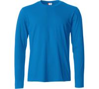 Clique - Langarm-T-Shirt für Herren, Basic-T L/S, aus Jersey-Baumwolle, elastischer Kragen, Schweißband, Slim-Fit-Passform, Royalblue, 4XL