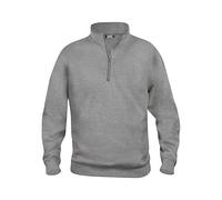 Clique - Sweatshirt mit halbem Reißverschluss Herren Damen Unisex Basic Half Reißverschluss, aus Polyester, weich, waschbeständig, für Trekking, Wandern, Reisen, Freizeit (Grau Melange L), Grau, L