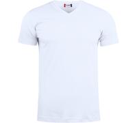 CLIQUE Basic V-Neck T-Shirt Herren 00 - weiß 4XL