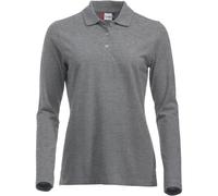 CliQue Damen Classic Long Sleeved Womens Marion Polo Poloshirt, Grau (Grau), meliert, 42(Hersteller Größe: X-Large)