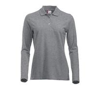 CLIQUE Classic Marion langarm Poloshirt Damen 95 - grau meliert XL