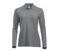 CLIQUE Classic Marion langarm Poloshirt Damen 95 - grau meliert S