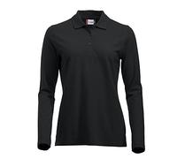Clique Damen Classic Long Sleeved Womens Marion Polo Poloshirt, schwarz, 36(Hersteller Größe: Small)