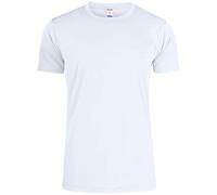 Clique - Herren Basic Active-T Rundhals T-Shirt aus Mikrofaser, Schweißband, Seitennähte, Slim Fit (Weiß XL), Weiß