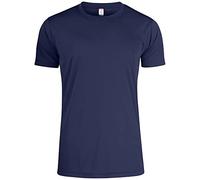 CLIQUE - T-Shirt für Herren, Basic Active-T, Mikrofaser, Schweißband, Seitennähte, Slim-Fit, blau, X-Small