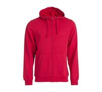 CliQue Herren Basic Full Zip Hoody Kapuzenpullover, Blickdicht, rot, XL
