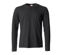 Clique Herren Langarm-T-Shirt Basic L/S, Jersey-Baumwolle, Slim-Fit, Schwarz XS