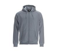 CLIQUE - Herren Loris Sweatshirt mit Reißverschluss und Kapuze aus Baumwolle, elastische Rippen, Soft-Touch, für Wandern, Reisen, Freizeit, grau, L
