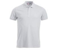CLIQUE - Herren Manhattan Halbarm Poloshirt aus Polyester, Knopfverschluss, Ärmelabschluss mit Ripp, Seitenschlitze, Slim Fit Passform, Weiß, 58