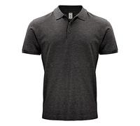 CLIQUE - Herren Poloshirt Classic OC, Bio-Baumwolle cert. GOTS, Knopfverschluss, Ärmelabschluss mit Rippstrick, Seitenschlitzen, Regular Fit, Anthrazit meliert, Large