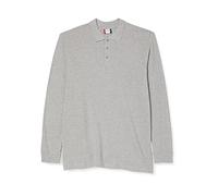 Clique Langarm-Poloshirt Classic Lincoln, Regular Fit, grau meliert, Herren 3XL