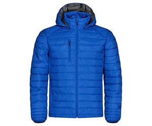 Clique Hudson Daunenjacke für Herren, aus Polyester, weich, ultraleicht, abnehmbare Kapuze, Herbst, Winter, für Trekking, Wandern, Reisen, Berge, Königsblau, L