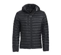 CLIQUE - Hudson Herren Daunenjacke aus Polyester, weich, ultraleicht, abnehmbare Kapuze, Herbst Winter, für Wandern, Reisen, Berg, Schwarz , L