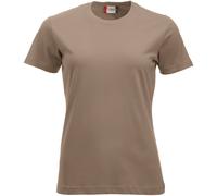 Clique Damen-T-Shirt New Classic-T Halbarm Baumwolljersey Frühling/Sommer Coffee Latte XS