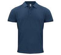 Clique - Poloshirt für Herren Classic OC, aus Bio-Baumwolle, cert. GOTS, Knopfverschluss, Ärmelsaum mit Rippung, Seitenschlitze, reguläre Passform, dunkelblau, Medium