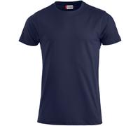 CLIQUE - Herren Premium-T T-Shirt mit Rundhalsausschnitt, aus Baumwolle Jersey, Schweißband, elastischer Kragen, Slim-Fit, blau, XXL