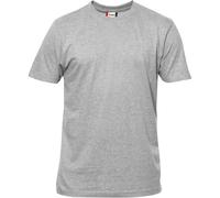 CLIQUE - Herren Premium-T T-Shirt mit Rundhalsausschnitt, aus Baumwolle Jersey, Schweißband, elastischer Kragen, Slim-Fit, Grau, Large