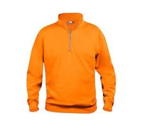Clique - Sweatshirt mit halbem Reißverschluss Herren Damen Unisex Basic Half Reißverschluss, aus Polyester, weich, waschbeständig, für Trekking, Wandern, Reisen, Freizeit (Orange HV M), Sichtbarkeit